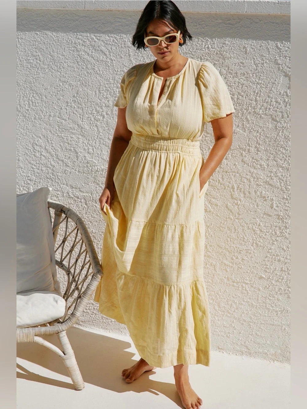 ANTHROPOLOGIE The Somerset Maxi Dress Canary Yellow XL - Picture 3 of 16